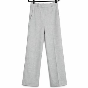 Theory Onark High Rise Straight Leg Career Trouser Light Gray Soft Flannel 6